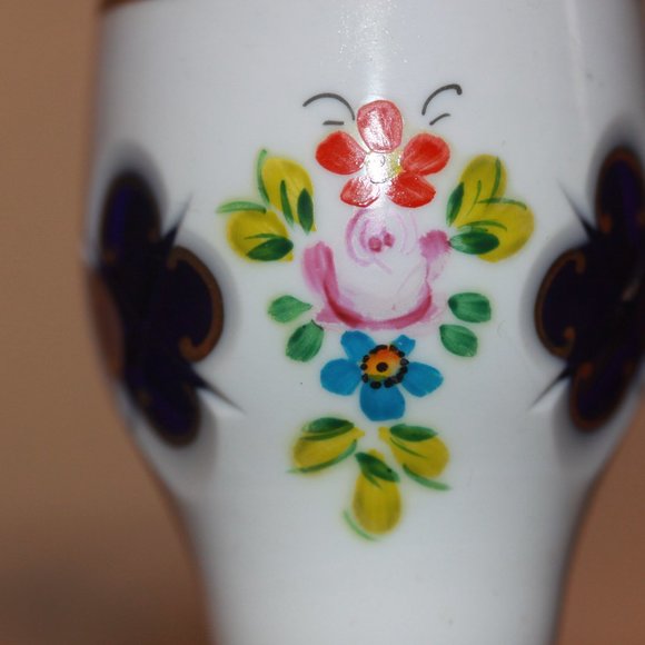 Set of 6 Bohemian Czech Blue Cased To White Shot Cordial Glasses RARE - Picture 4 of 6